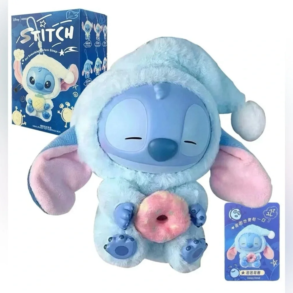 Disney Stitch Blue & Cream Eat Something before sleep NWT